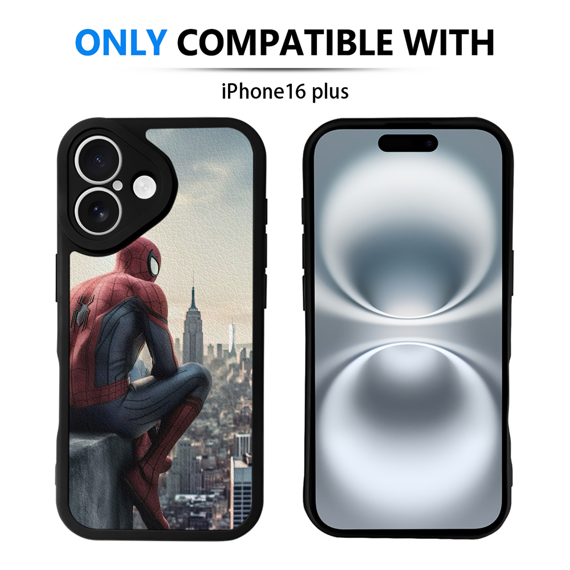 Spider Man スパイダーマン 【iPhone 16シリーズ対応】シリコンスマホケース（レザー調） 材質：シリコン